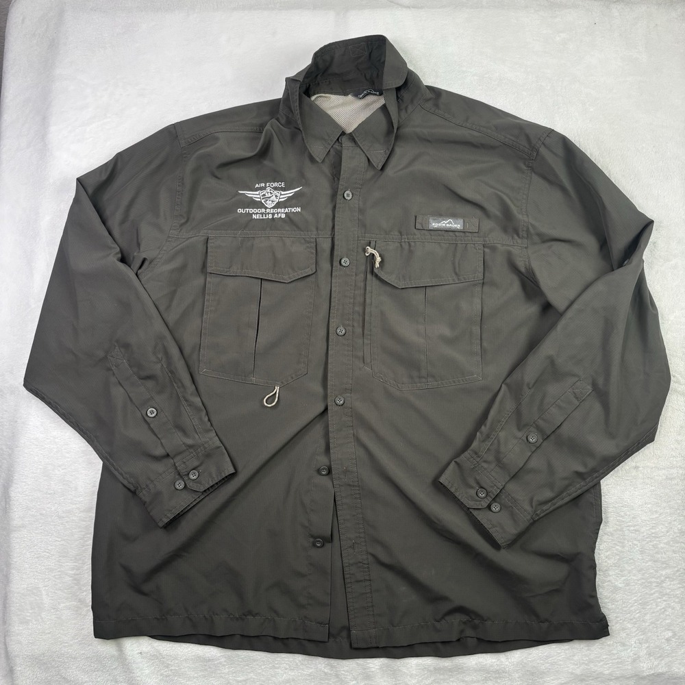 Eddie Bauer Nellis AFB Air Force Button Up Long Sleeve Collared Shirt Men's 2XL